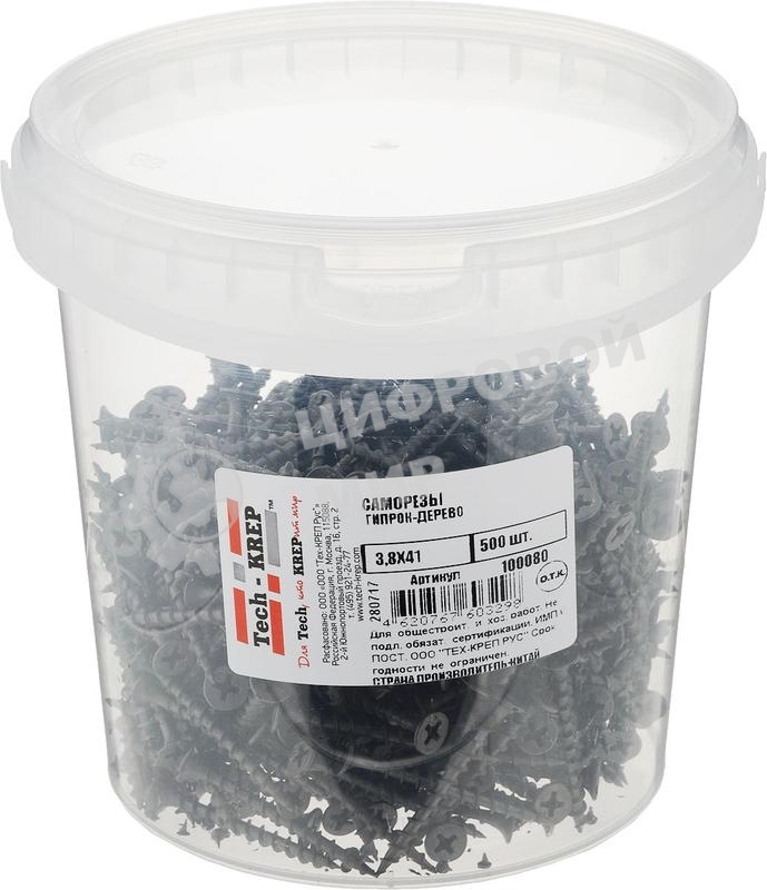 Саморез ТЕХ-КРЕП 100080шсгд 3.8х41 (500 шт) - ведро