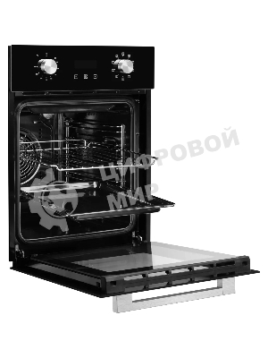 Духовой шкаф электрический Monsher MOE 4592 Acier ширина 45 см, High-Tech, 50 л, гидролизная очистка, 9 режимов, черный/нерж. сталь