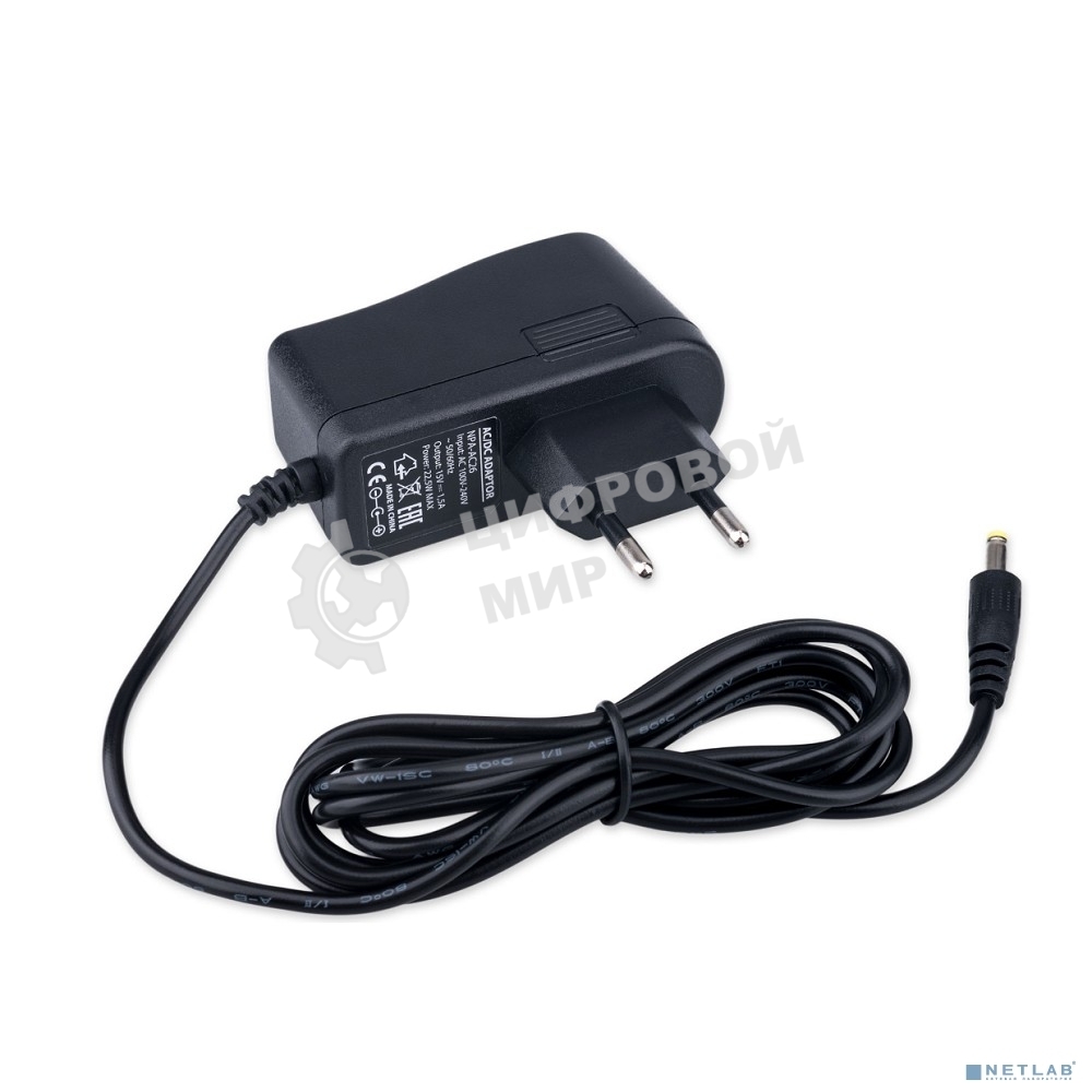 Блок питания Gembird NPA-AC26, 15В/1,5А, 22,5Вт, 1 штекер 4,0х1,7мм для Яндекс станции Мини