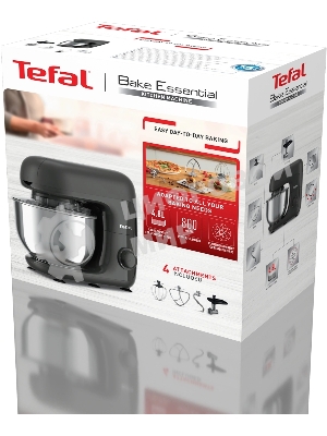 Кухонная машина Tefal Bake Essential QB161H38, черный/серебристый