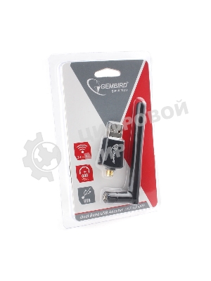 Сетевой двухдиапазонный Wi-Fi USB-адаптер Gembird 600 Мбит, USB, 802.11b/g/n/ac/а