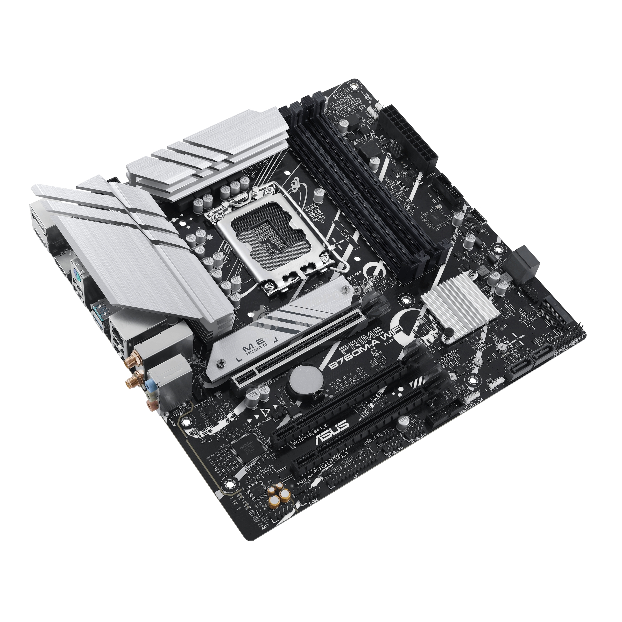 Материнская плата ASUS PRIME B760M-A WIFI, LGA 1700, Intel B760, 4xDDR5, 4xSATA, 2xM.2, 1xPCIe 4.0 x16, 1xPCIe 4.0 x4, 1xPCIe 4.0 x1, 2xHDMI, 1xDP, 1x 2.5Gb LAN, 2xUSB-A 3.2 Gen 2, 4xUSB-A 2.0, 3x3.5 мм, 7.1, mATX