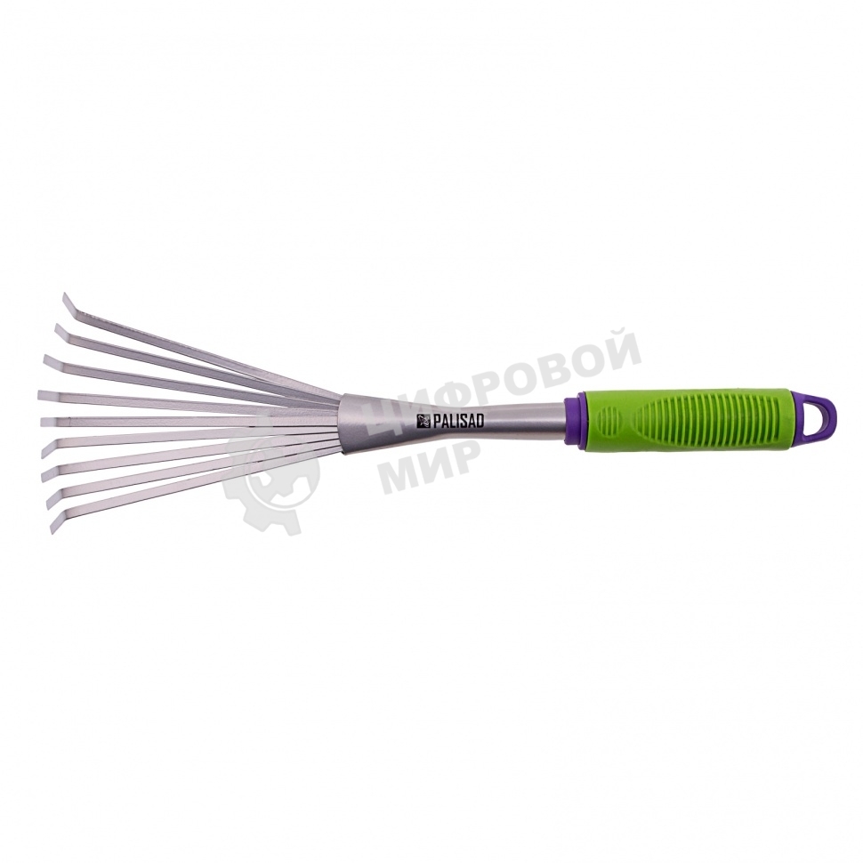 Грабли веерные 9-зубые Palisad, 130х420 мм, стальные, пластиковая рукоятка