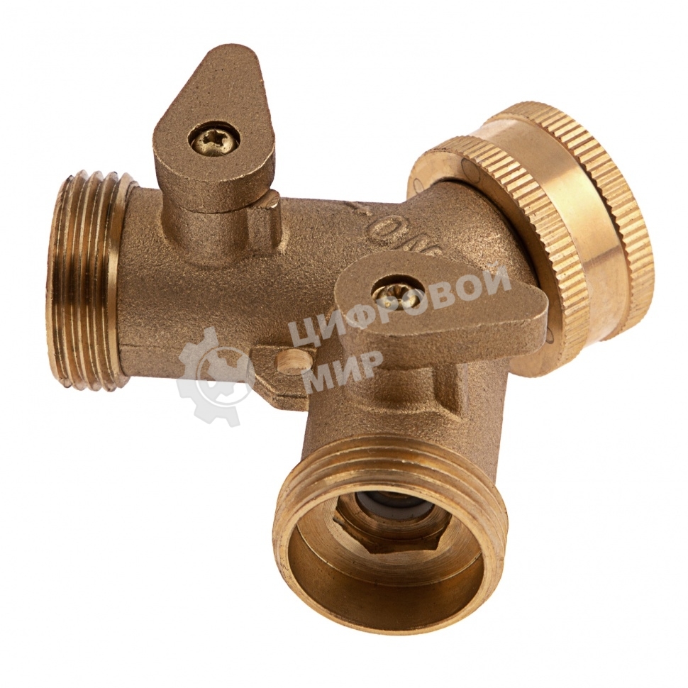 Разветвитель Palisad 2-х канальный, регулируемый, внешняя и внутренняя резьба 3/4