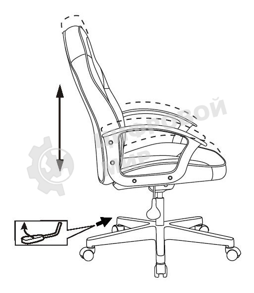 Кресло игровое Бюрократ Zombie 11LT черный текстиль/эко.кожа крестовина пластик