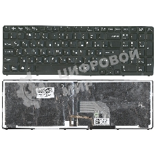 Клавиатура для ноутбука Sony Vaio SVE17 черная с подсветкой с черной рамкой