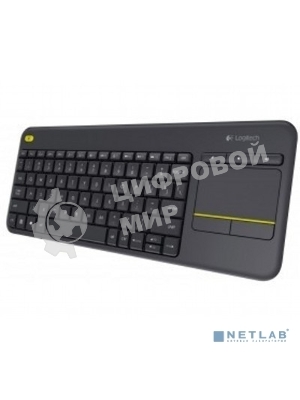 Клавиатура Logitech K400 Wireless Touch Plus беспроводная, радиоканал, чёрный