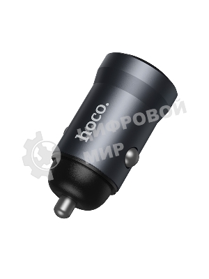 Автомобильное зарядное устройство Hoco, 18Вт, USB, Z62, металлический серый, коробка