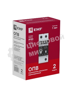 Ограничитель импульсных напряжений ОПВ-C/2P In 20кА 400В с сигн. EKF PROxima
