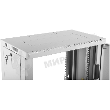 Шкаф коммутационный ЦМО (ШРН-9.500.1) настенный 9U 600x529 мм пер. дв. металл 200 кг серый 470 мм 180 град.