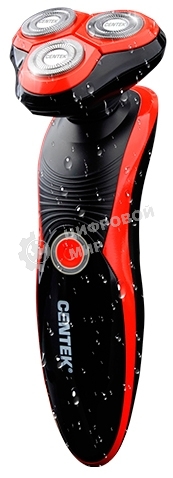 Электробритва Centek CT-2168 (красный) ротор 3D, влажное бритье, 3 плав.головки, 2-ные лезвия, до 50 мин раб