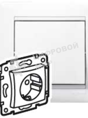 Механизм розетки 1-м СП Valena 2К+З с заземл. нем. станд. белый (DIY-упак.) Legrand 694280