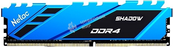 Оперативная память NETAC Shadow, DDR4, 8GB (1x8GB), 3200MHz, CL16, DIMM, с радиаторами, синий