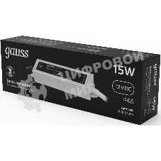 Блок питания Gauss 202023015 для лен.светод. черный/серый