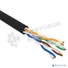 Кабель витая пара Rexant U/UTP, cat.5e, PE, 4PR, 24AWG, OUTDOOR, SOLID, черный, 305м