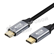 Кабель Bion USB Type-C - Type-C (CM/CM), 100W, USB 3.1 Gen2, 4K@60Hz, 10 Гбит/с, 1.5 м, тканевая оплетка, черный BXP-CCP-USBC3.1-CMCM-015M-B