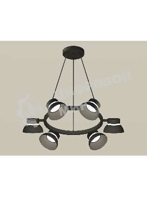 Светильник Ambrella light XB9193100/6 SBK/FR черный песок/белый матовый GX53 (C9193, N8141)