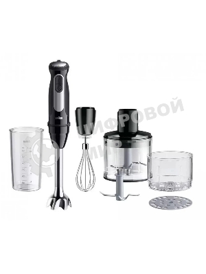 Блендер погружной Braun MQ55254MBK черный, 1000 Вт, 25 скоростей, турбо