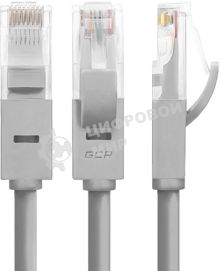 Патч-корд Greenconnect прямой 0.15m, UTP кат.5e, серый, позолоченные контакты, 24 AWG, литой, GCR-LNC03-0.15m, ethernet high speed 1 Гбит/с, RJ45, T568B Greenconnect Патч-корд прямой 0.15m, UTP кат.5e, серый, позолоченные контакты, 24 AWG, литой, GCR-LNC0