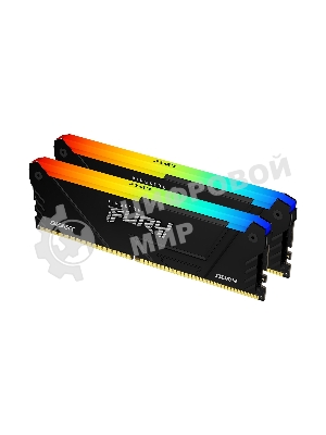 Оперативная память Kingston Fury Beast, DDR4, 64GB (2x32GB), 3200MHz, CL16, DIMM, с радиатором, RGB, черный