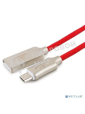 Кабель USB2.0 Cablexpert CC-P-mUSB02R-1.8M, AM/microB, серия Platinum, длина 1.8м, красный, блистер