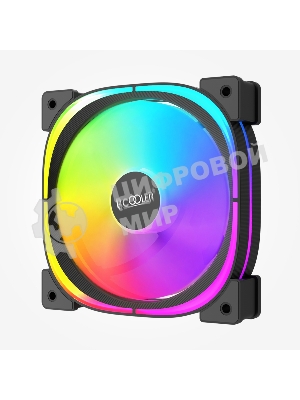 Вентилятор для корпуса PCCooler EF120 ARGb черный, 120 мм, 1500 об/мин, 25.7 дБ, 4 pin