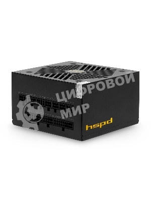 Блок питания HSPD, 750W 80 PLUS Gold (ATX, 2.52, Full modular, 1x24(20+4)pin mesh 550мм, 1xCPU*2 8(4+4)pin 650+150мм, 2xPCIe*2 8(6+2)pin 500+150мм, 2xSATA*3 450+150+150мм, 1xMOLEX4pin*3 450+150+150мм, Active, 120x120мм, 150x140x86мм, APFC, OVP, UVP, SCP, OCP, OTP, OPP, NLO, SIP, black)