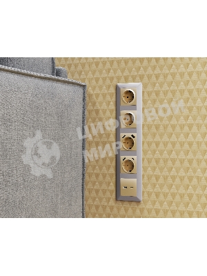 Комплект механизма электрической розетки ALFA Шампань 2USB A+A 18W (быстрая зарядка) с/з QUANT (AP6090, VM155) MA609010