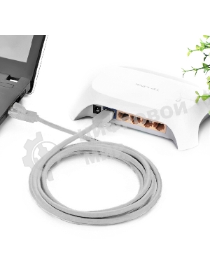 Патч-корд Greenconnect прямой 0.15m, UTP кат.5e, серый, позолоченные контакты, 24 AWG, литой, GCR-LNC03-0.15m, ethernet high speed 1 Гбит/с, RJ45, T568B Greenconnect Патч-корд прямой 0.15m, UTP кат.5e, серый, позолоченные контакты, 24 AWG, литой, GCR-LNC03-0.15m, ethernet high speed 1 Гбит/с, RJ45, T568B