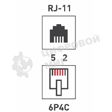 Телефонный разъем PROconnect RJ-14 (6P4C)
