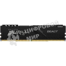 Оперативная память Kingston Fury Beast, DDR4, 32GB (1x32GB), 3200MHz, CL16, DIMM, с радиатором, черный