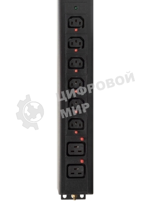 Блок распределения питания Powercom PDU-32AVMS24-18C3-6C9-3P верт.размещ. 18xC13 6xC19 с сетевым мониторингом 3x32A EN 60309 2м