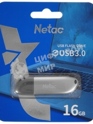 Флешка USB Netac U352 (NT03U352N-016G-32PN), 16Gb, USB 3.0, R/W 110/50, серебристый