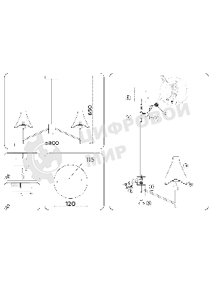 Люстра Ambrella light LH57125/8 SN/FR никель/белый матовый E14/8 max 40W D800*650