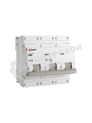 Выключатель автоматический модульный 3п C 16А 10кА ВА 47-100 PROxima EKF mcb47100-3-16C-pro
