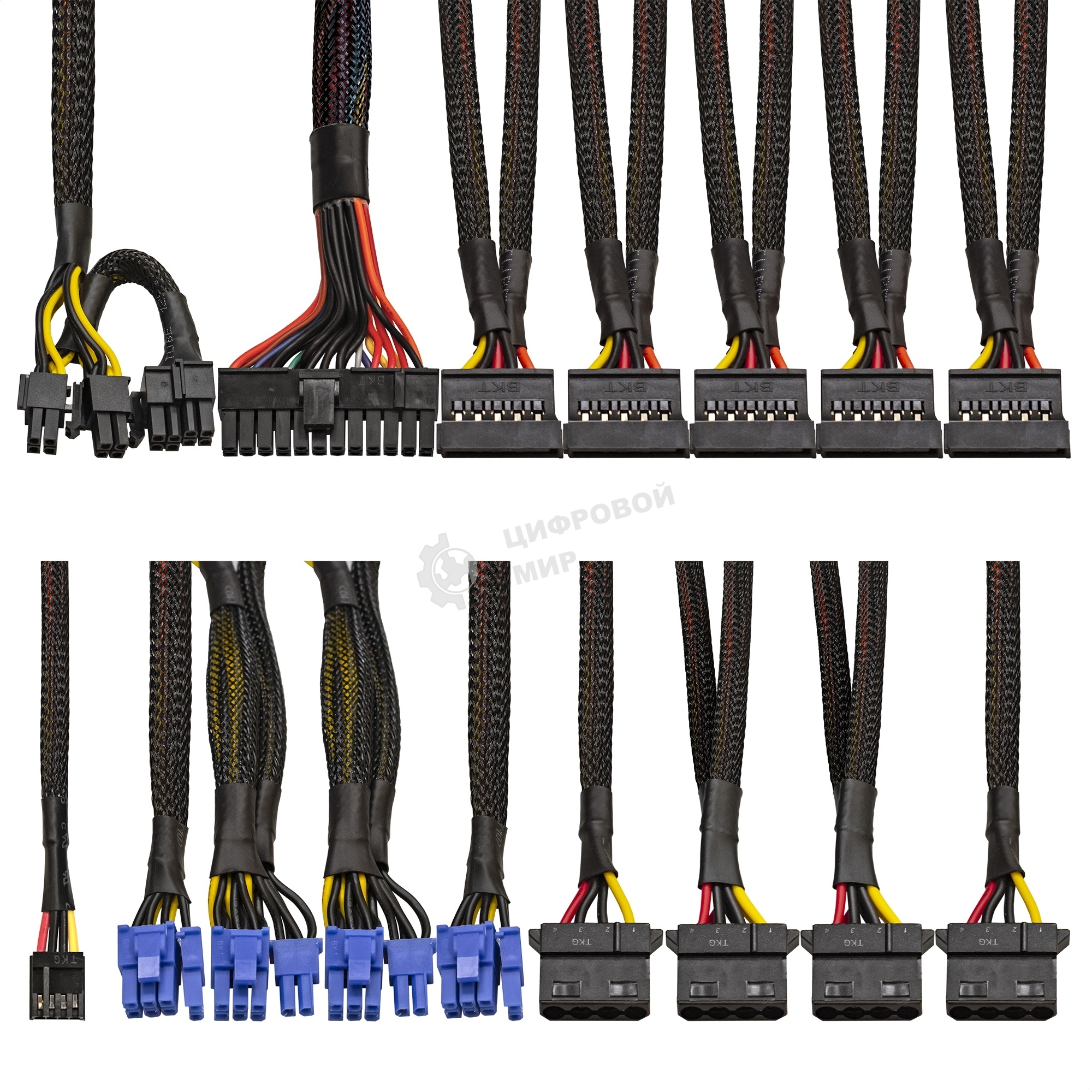 Блок питания ExeGate 900PPX (EX222114RUS), 900Вт, 80 PLUS Bronze, 140мм, модульный, черный