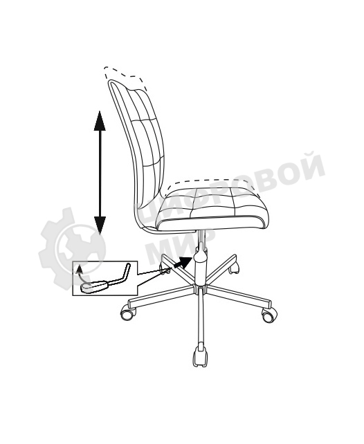 Кресло компьютерное Бюрократ CH-330M/BEIGE бежевый, искусственная кожа, крестовина металл, без подлокотников