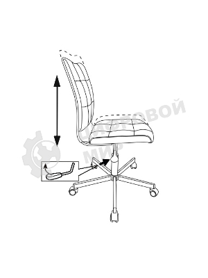 Кресло Бюрократ CH-330M/BEIGE бежевый, экокожа, 120 кг, механизм качания, без подлокотников