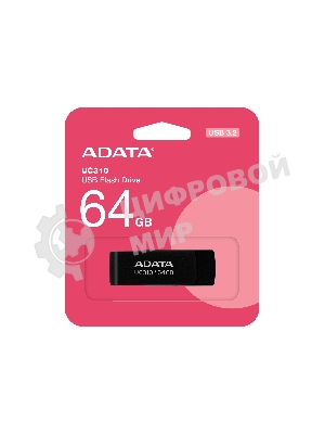 Флешка USB ADATA UC310 (UC310-64G-RBK), 64Gb, USB 3.2, R/W 100/30, черный