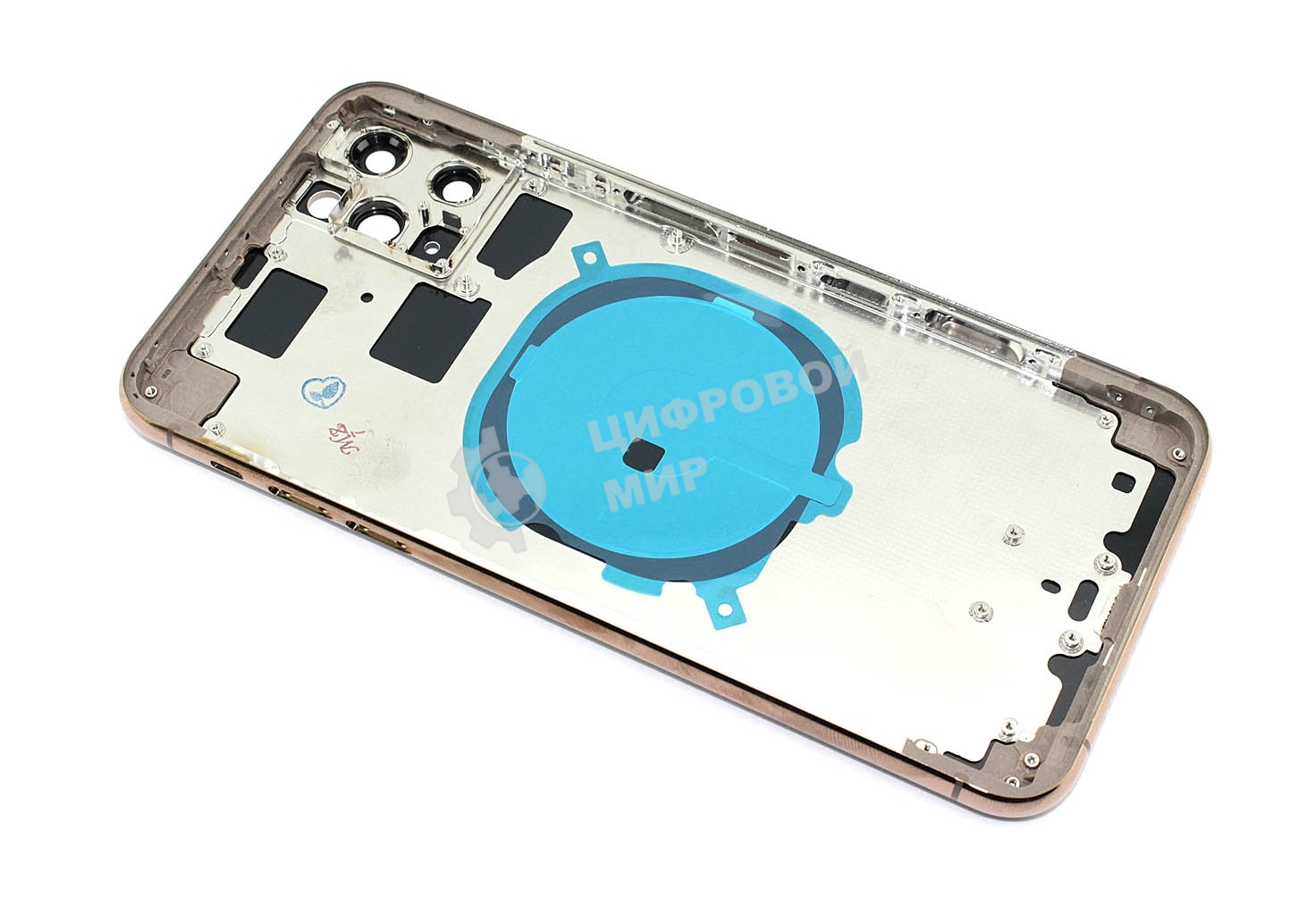 Задняя крышка (корпус) в сборе с рамкой для Apple iPhone 11 Pro Max золотой