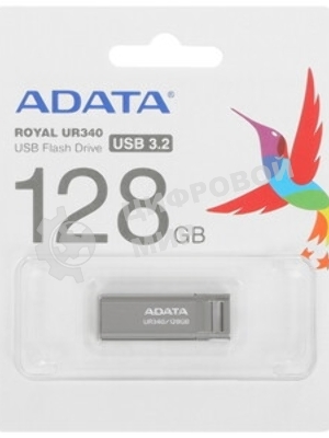 Флешка USB ADATA UR340 (AROY-UR340-128GbK), 128Gb, USB 3.2, R/W 100/30, черный