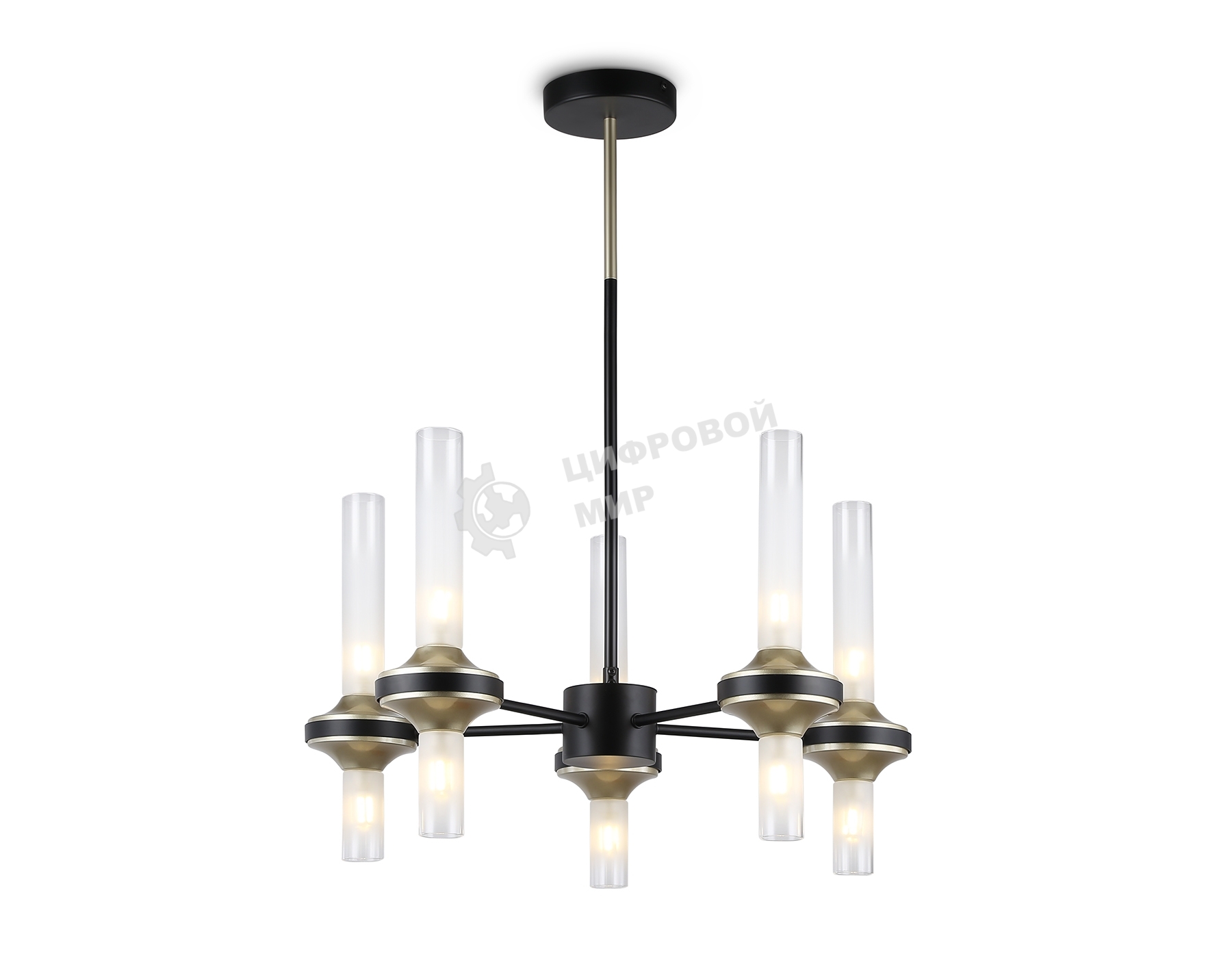 Люстра Ambrella light LH55351/10 BK/CGD/CL черный/золото/прозрачный G9/10 max 30W D550*690