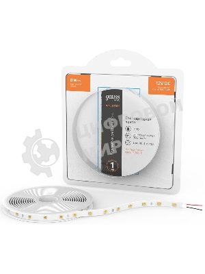Лента светодиодная Basic Gauss 12V 8W/m 900lm/m 3000K IP20 LED 3m 1/100