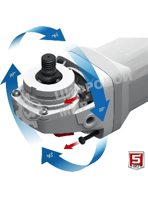 Угловая шлифовальная машина Зубр 125 мм, 1500 Вт, регулировка оборотов, серия Профессионал.