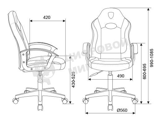 Кресло игровое Бюрократ Zombie 11LT черный текстиль/эко.кожа крестовина пластик