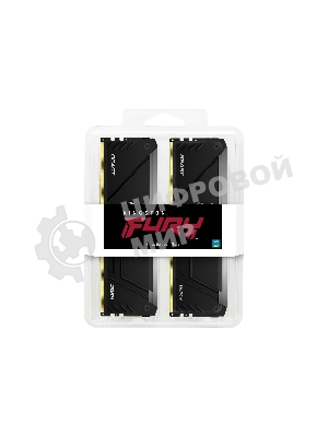 Оперативная память Kingston Fury Beast, DDR4, 64GB (2x32GB), 3200MHz, CL16, DIMM, с радиатором, RGB, черный