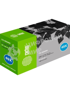 Картридж лазерный Cactus CS-Q5949X черный (6000 стр.) для HP 1320/3390/3392