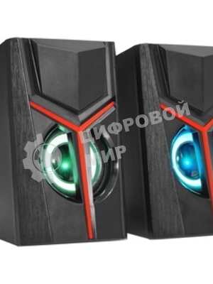 Акустическая система 2.0 Qumo TRON AS007, 10 ВТ, объемное звучание, RGb подсветка, USB/Jack 3,5мм