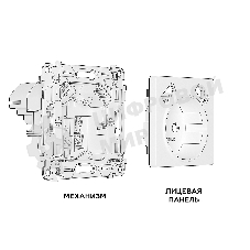 Комплект механизма электрической розетки ALFA Шампань 2USB A+A 18W (быстрая зарядка) с/з QUANT (AP6090, VM155) MA609010