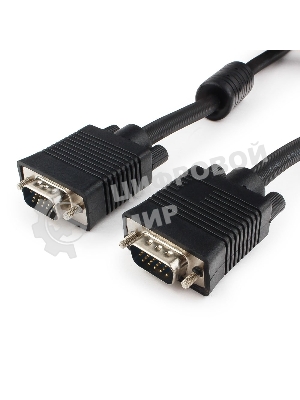 Кабель Gembird/Cablexpert VGA Premium, 15M/15M, 5.0м,черный,тройной экран, феррит.кольца